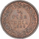 Copper Half Pice Coin of Victoria Empress of Calcutta Mint of 1899.