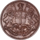 Copper One Quarter Anna Coin of East India Company of Calcutta Mint of 1835.