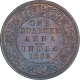 Copper One Quarter Anna Coin of Victoria Queen of Calcutta Mint of 1862.