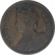 Copper One Quarter Anna Coin of Victoria Queen of Calcutta Mint of 1876.