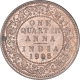 Copper One Quarter Anna Coin of King Edward VII of Calcutta Mint of 1905.