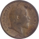 Bronze One Quarter Anna Coin of King Edward VII of Calcutta Mint of 1909.