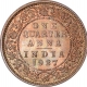 Copper One Quarter Anna Coin of King George V of Calcutta Mint of 1927.