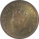 Bronze One Quarter Anna Coin of King George VI of Calcutta Mint of 1942.