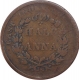 Copper Half Anna Coin of East India Company of Calcutta Mint of 1845.