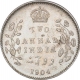 Silver Two Annas Coin of King Edward VII of Calcutta Mint of 1904.