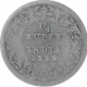 Silver Quarter Rupee Coin of Victoria Empress of Calcutta Mint of 1896.