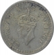 Silver Quarter Rupee Coin of King George VI of Bombay Mint of 1945.