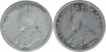 Silver One Quarter Rupee Coins of King George V of Calcutta Mint of 1929.