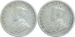 Silver Half Rupee Coins of King George V of Calcutta Mint of 1930.