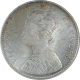 Silver One Rupee Coin of Victoria Empress of Bombay Mint of 1885.