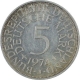 Silver Five Deutsche Mark Coins of Germany.