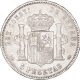 Silver Five Pesetas Coin of Alfonso XIII of Spain.