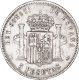 Silver Five Pesetas Coin of Alfonso XIII of Spain.