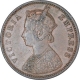 Error Copper One Quarter Anna Coin of Victoria Empress of Calcutta Mint of 1877.