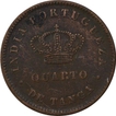 Copper Quarter Tanga Coin of Luiz I of Indo Portuguese.