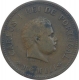 Bronze Half Tanga Coin of Carlos I of Portuguese Administration of Indo Portuguese.