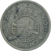 Cupro Nickel Three Escudos Coin of Portuguese Administration of Indo Portuguese.