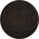 Copper Quarter Anna Coin of Calcutta Mint of Bombay Presidency.