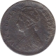 Copper One Twelfth Anna Coin of Victoria Empress of Calcutta Mint of 1878.