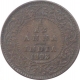 Copper One Twelfth Anna Coin of Victoria Empress of Calcutta Mint of 1893.