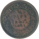 Copper Half Pice Coin of Victoria Empress of Calcutta Mint of 1891.