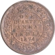 Copper One Quarter Anna Coin of Victoria Queen of Calcutta Mint of 1874.