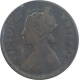 Copper One Quarter Anna Coin of Victoria Empress of Calcutta Mint of 1878.