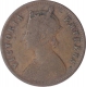 Copper One Quarter Anna Coin of Victoria Empress of Calcutta Mint of 1890.