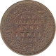 Copper One Quarter Anna Coin of Victoria Empress of  Calcutta Mint 1893.