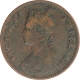 Copper One Quarter Anna Coin of Victoria Empress of Calcutta Mint of 1895.