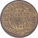 Bronze  One Quarter Anna Coin of  King Edward VII of Calcutta Mint of 1908.