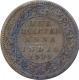 Bronze One Quarter Anna Coin of  King Edward VII of Calcutta Mint of 1909.