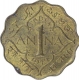 Nickle Brass One Anna Coin of King George VI of Calcutta Mint of 1942.