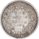 Silver Two Annas Coin of Victoria Empress of Bombay Mint of 1877.