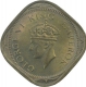 Nickel Brass Two Annas Coin of King George VI of Bombay Mint of 1942.  