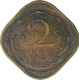 Nickel Brass Two Annas Coin of King George VI of Lahore Mint of 1944.