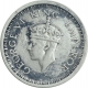 Silver One Rupee Coin of King George VI of Bombay Mint of 1945.