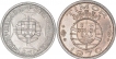 Set of Two Bronze One Escudo & Cupro Nickel Five Escudo Coins of Timor of Portuguese.