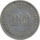 Silver Twenty Cents Coin of of King George V of Strait Settlement.