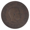 Bronze Half Tanga Coin of Carlos I of Indo Portuguese.