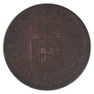 Bronze Half Tanga Coin of Carlos I of Indo Portuguese.