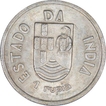 Silver One Rupee Coin of Portuguese Administration of Indo Portuguese.