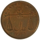 Copper Quarter Anna Coin of Calcutta Mint of Bombay Presidency.