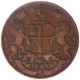 Copper Two Pie Coin of Madras Presidency.