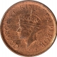 Copper One Twelfth Anna Coin of King George VI of Bombay Mint of 1941.