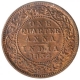 Copper One Quarter Anna Coin of King George V of Calcutta Mint of 1934.