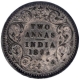 Silver Two Annas Coin of Victoria Empress of Bombay Mint of 1894.