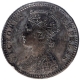 Silver Quarter Rupee Coin of Victoria Empress of Bombay Mint of 1890.