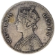 Silver One Rupee Coin of Victoria Queen of Calcutta Mint of 1862.